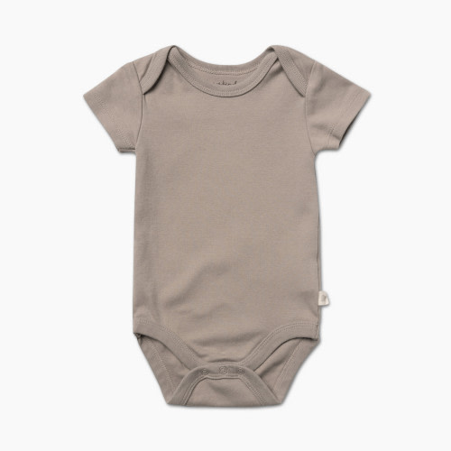 Tiny Kind Solid Short Sleeve Organic Cotton Bodysuit - Taupe, NB