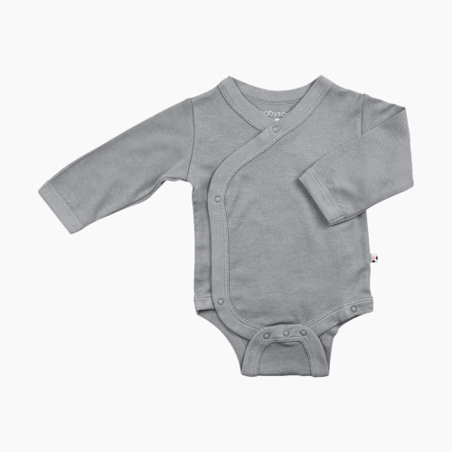 Babysoy Solid Wrap Bodysuit - Thunder, 0-3 Months
