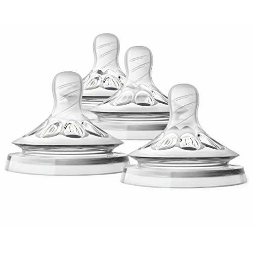 Philips Avent Natural Baby Bottle First Flow Nipple, 0M+, 4pack, Flow 0, SCF657/43