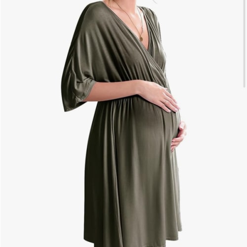 Ekouaer 3 in 1 Labor/Delivery/Hospital Gown Maternity Dress Nursing Nightgown Sleepwear for Breastfeeding