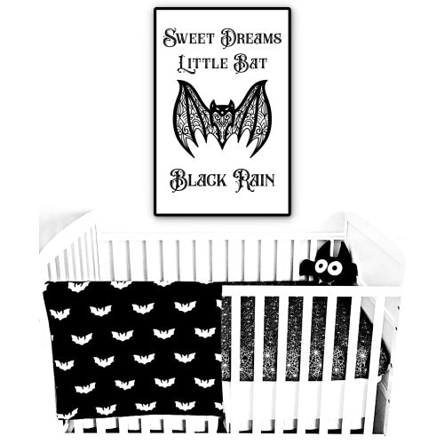 Personalized Nursery Decor, Personalized Baby Shower Gift, Personalized Gothic Decor, Custom Bat Print, Custom Gothic Artwork, Custom Gift