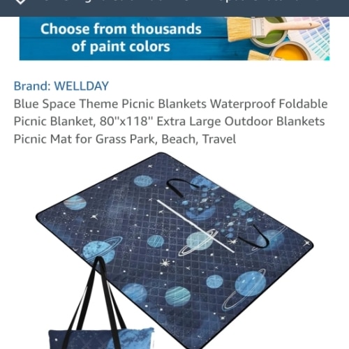 Amazon.com: WELLDAY Blue Space Theme Picnic Blankets Waterproof Foldable Picnic Blanket, 80''x118'' Extra Large Outdoor Blankets Picnic Mat for Grass Park, Beach, Travel : Patio, Lawn & Garden