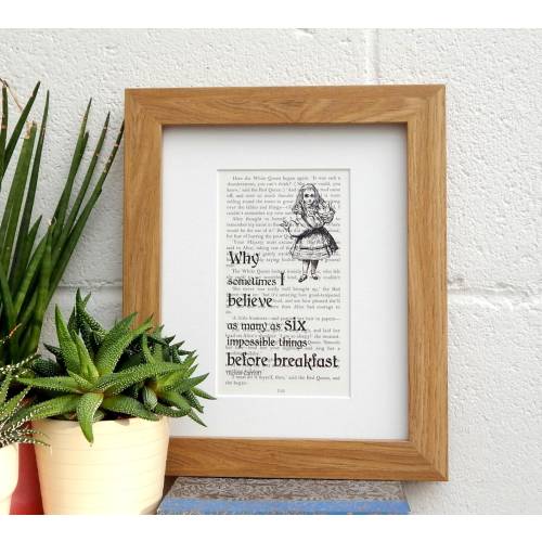 Lewis Carroll Quote, Vintage Alice in Wonderland Book Print Inspirational Quote Literary Decor Book Lover Gift, Classic Childrens Literature