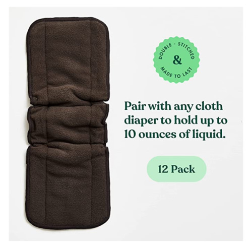 Cloth Diaper Inserts Charcoal Bamboo with Gussets