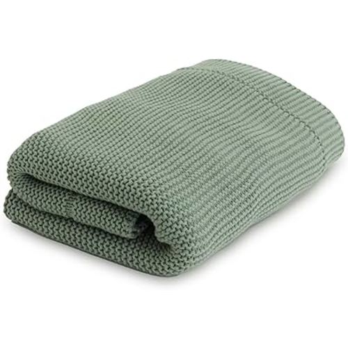 Natemia Knitted Baby Receiving Blanket, Ultra Soft Organic Cotton 30”x 40” Stroller and Nap Time Toddler Blanket