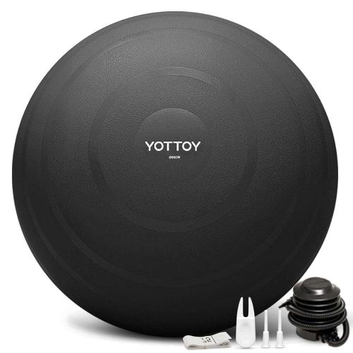 YOTTOY Anti-Burst Exercise Ball for Working Out, Yoga & Pregnancy, Extra Thick Workout Ball for Physical Therapy & Fitness