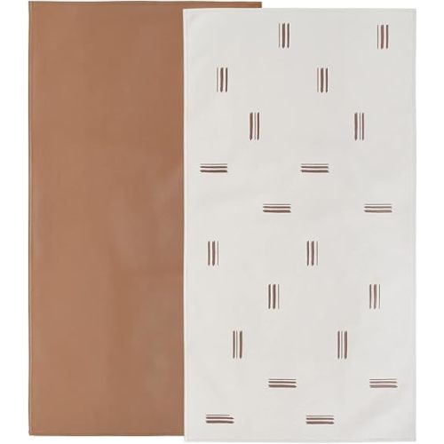 Owlowla Baby Diaper Changing Pad Portable Changing Mat Travel Changing Pad Liner for Baby and Small Toddler(Classic Brown&Brush Strokes)