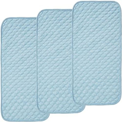 BlueSnail Quilted Thicker Waterproof Changing Pad Liners, 3 Count (Blue)