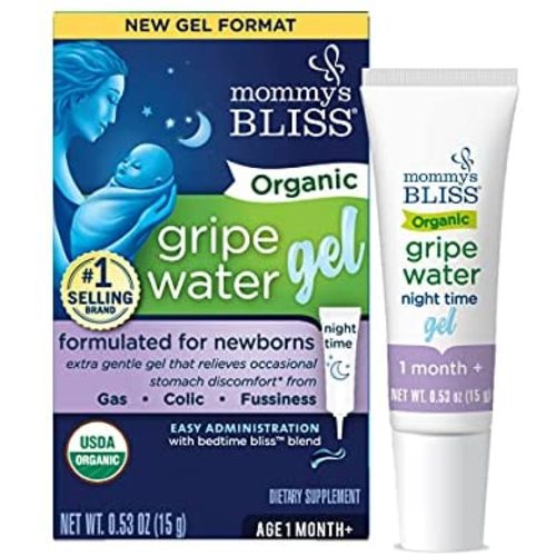 Mommy's Bliss Organic Gripe Water Night Time Gel for Newborns, Relieves Occasional Stomach Discomfort from Gas, Colic & Fussiness, 0.53 Ounce (Pack of1)