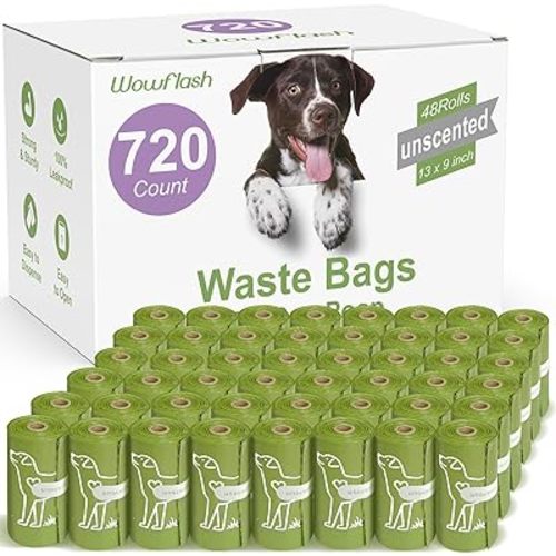 720 Count Unscented 13” x 9”Dog Poop Bags Rolls, Leakproof Strong & Sturdy Waste Bags for Doggie Cat Pet