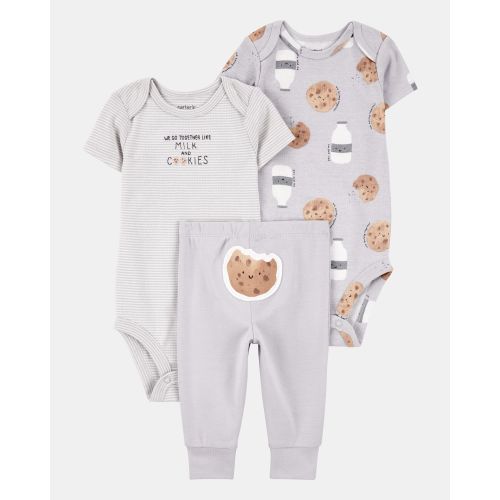 Baby 3-Piece Milk & Cookies Little Character Set® - Grey - Carter's | Carter's
