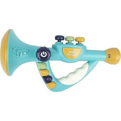 Musical Instruments Toys for Kids, Toddlers Little Trumpet and Baby Educational Toy for Girls & Boys Ages 1-3 (Blue)