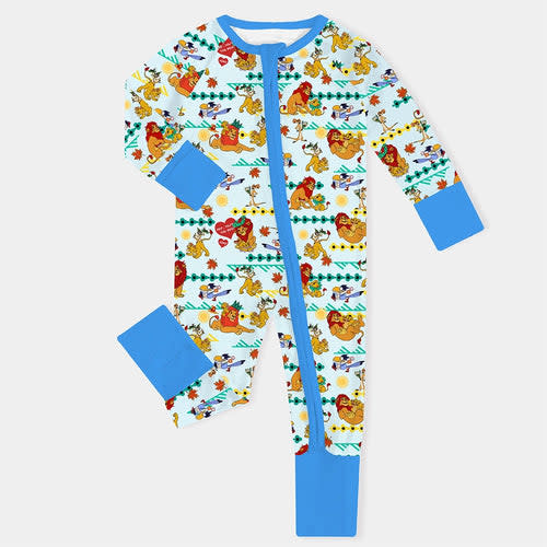 Father's Day Lion Baby Bamboo Zipper Romper Pajamas – FancyPrince