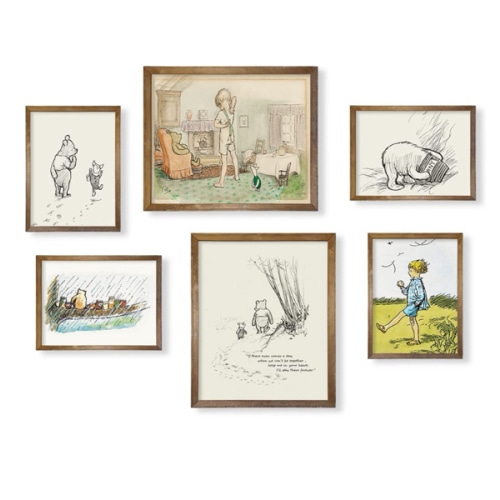 Winnie The Pooh Nursery Wall Art - Gifts for Winnie Fans Lover - Vintage Hundred Acre Wood Poster - Toddler Room Decor - You Are Braver Than You Think - Motivational Quote for Kids Little Boys Bedroom