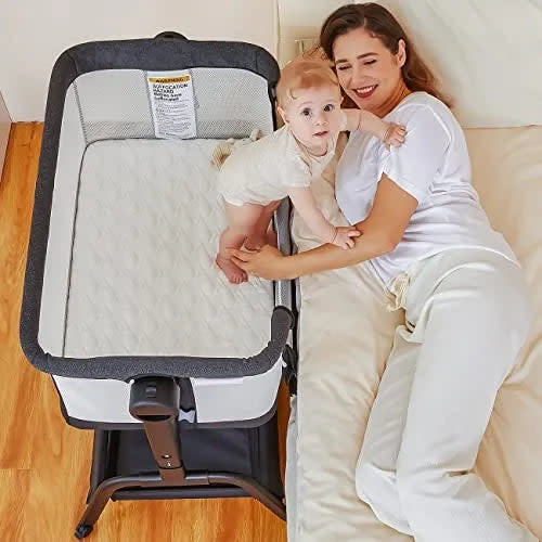 Baby Bassinet, 3 in 1 Infant Black+Grey