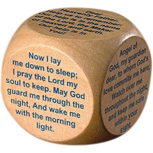 Religious Gifts, PLC, 1 1/2 Inch Wood Childrens Kids Sunday School Church Bedtime Prayers Cube