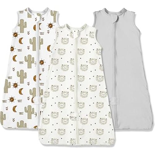 TotAha Boho Lion Sleep Sack 6-12 Months, Buttery Soft Swaddle Transition Wearable Blanket Baby Sleeping Bag for Girl Boy