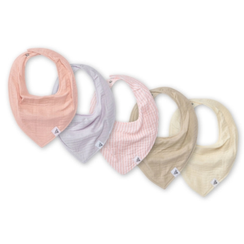 Organic Cotton Baby Bandana Bibs - Pink Sand