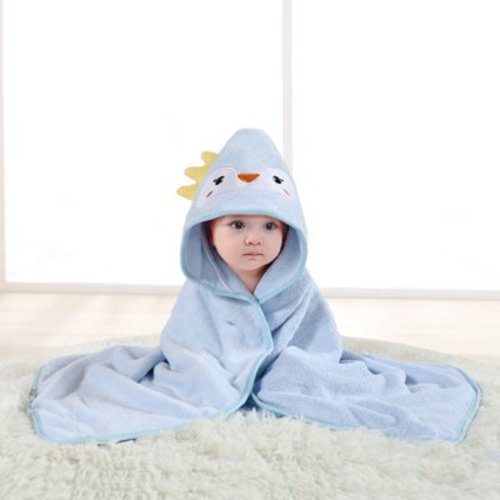 SILVERCELL Baby Hooded Towels Large 32"x32" Cartoon Animal Absorbent Soft Baby Bath Towels Toddler Infant Boy and Girl Shower Gifts - Blue Penguin