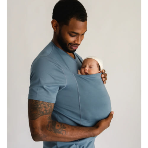 Lalabu Dad Shirt | Original Babywearing T-Shirt with Kangaroo Pouch | Baby Wrap Carrier for Newborns & Infants | Baby Wrap Carrier for Newborns | Essential for new Dads