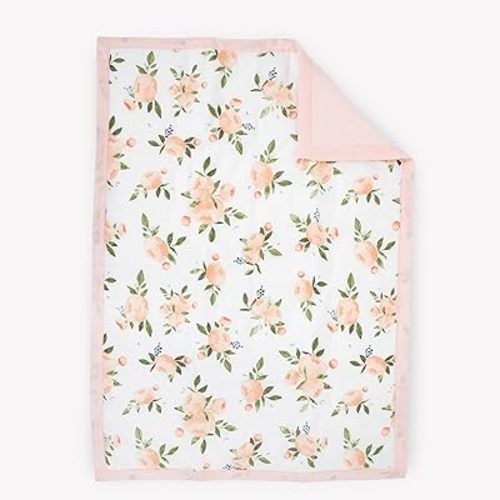Little Unicorn Lofty Comforter Blanket | Super Soft & Breathable Muslin Fabric| Great for Play & Bedtime Blanket (Watercolor Roses Grande)