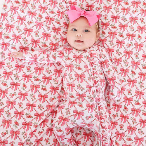 Bow Besties Ruffle Zipper Footie