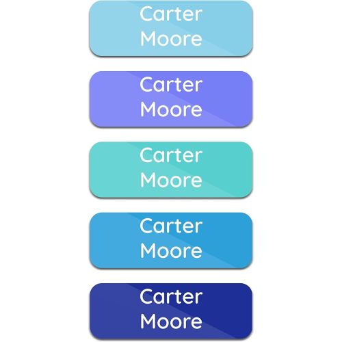 Personalized Daycare Name Labels (120 Labels) Custom Name Tag Clothing Labels - Waterproof Name Stickers for Clothing Tags, Bottles, Backpacks and School Supplies (Aquatic)