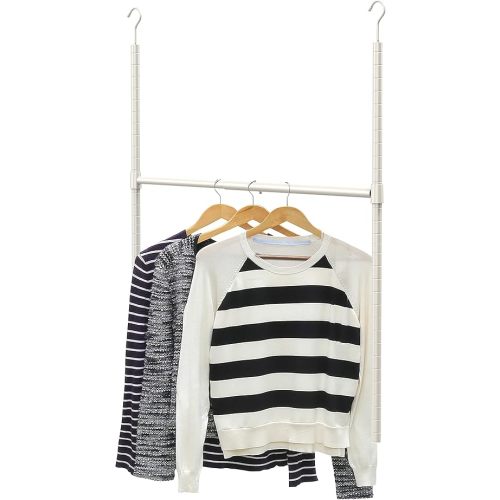 Simple Houseware Adjustable Closet Hanging Rod, White