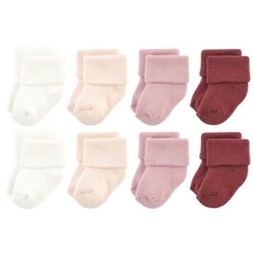Hudson Baby Infant Girl Cotton Rich Newborn And Terry Socks, Solid Blush Pink, 0-6 Months