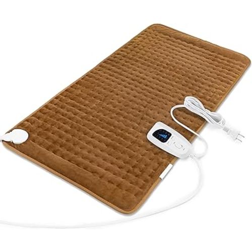Heating Pad-Electric Heating Pads for Back,Neck,Abdomen,Moist Heated Pad for Shoulder,Knee,Hot Pad for Arms and Legs,Dry&Moist Heat & Auto Shut Off(Brown,33''×17'')
