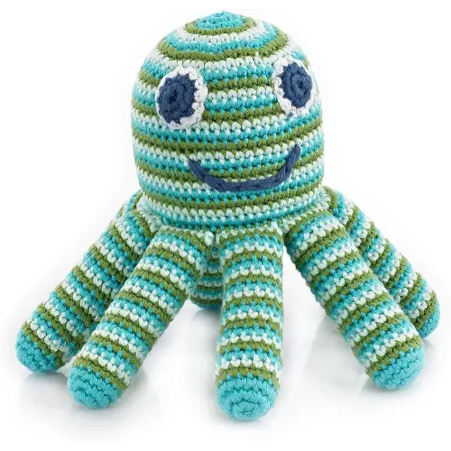 Pebble Green Octopus Rattle, 1 EA