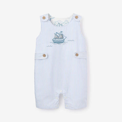 Boat Embroidered Oxford Stripe Jon Jon BLUE / 3-6M