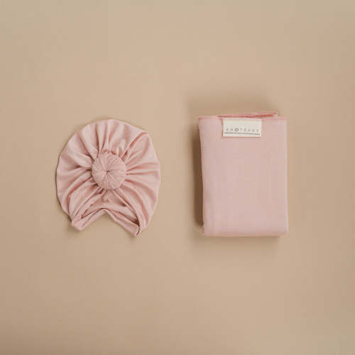 Blush Headwrap and Swaddle Set