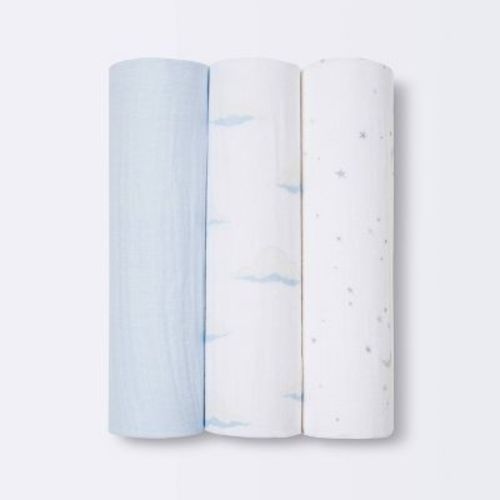 Muslin Swaddle Blankets 3pk - Cloud Island™ Clouds