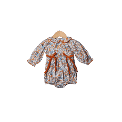 Fall Floral Velvet Bow Bubble