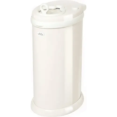 Ubbi Steel Diaper Pail, Odor Locking, No Special Bag Required, Award-Winning, Registry Must-Have, Ivory