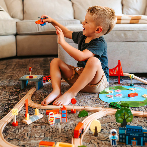 Tiny Land Wooden Train Set (110 pieces)