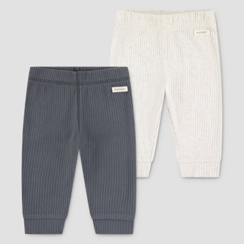 Baby Huggies 2pk Pants - White/Gray Newborn