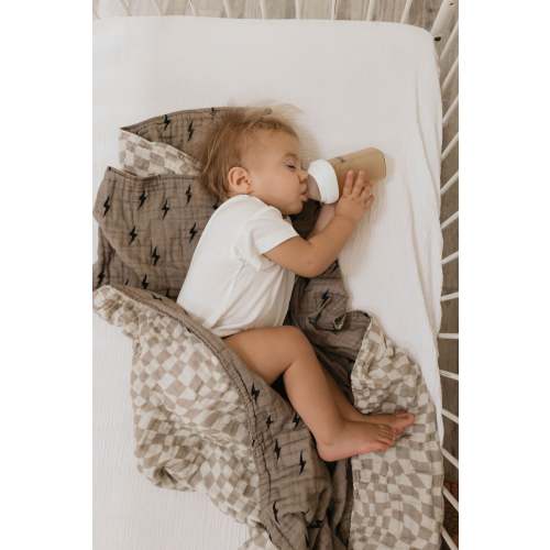 Muslin Quilt | Lightning Bolt & Wavy Checker