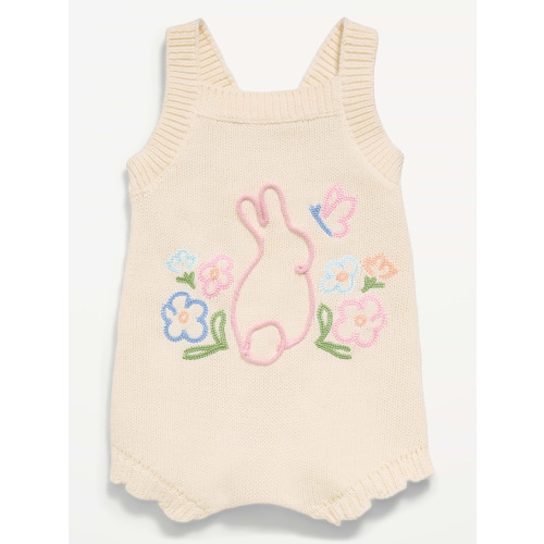 Sleeveless Embroidered Sweater One-Piece Romper for Baby