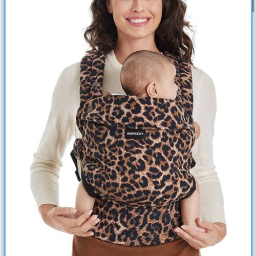 Momcozy Baby Carrier - Ergonomic, Cozy and Lightweight Carrier for 7-44lbs, Effortless to Put On, Ideal for Hands-Free Parenting, Enhanced Lumbar Support, Purehug for Infant to Toddler, Leopard