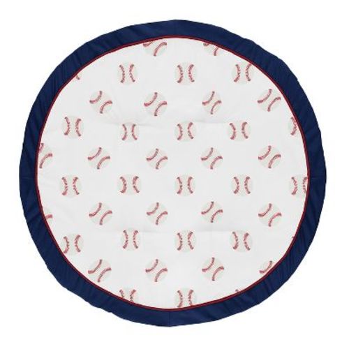 Sweet Jojo Designs Boy Baby Tummy Time Playmat Baseball Patch Red White And Blue