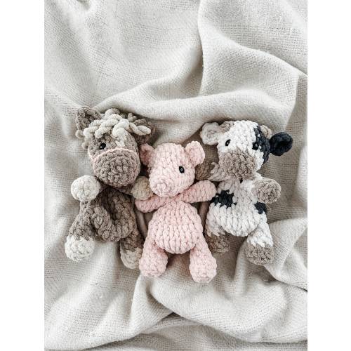 Mini Farm Snugglers | Pig Snuggler | Cow Lovey | First Birthday Gift | Baby Shower Gift