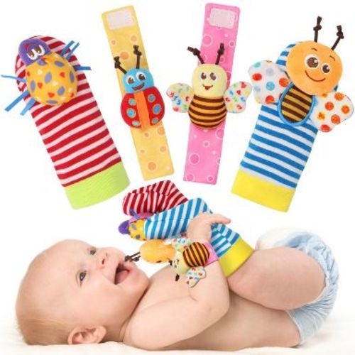Maison Baby Wrist Rattle Socks and Foot Finder Set for Baby and Toddlers