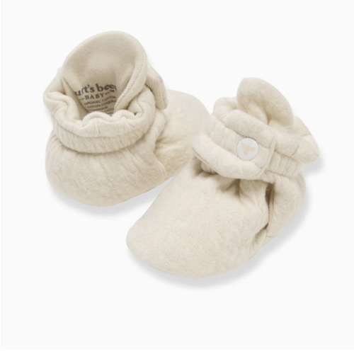 Organic Cotton Quilted Bee Baby Booties - Oat – Burt's Bees Baby