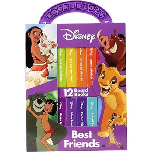 Disney Lion King, Moana, and more! - Best Friends My First Library Board Book Block 12-Book Set - PI Kids