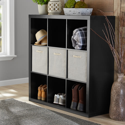 Better Homes & Gardens 9-Cube Storage Organizer, Solid Black