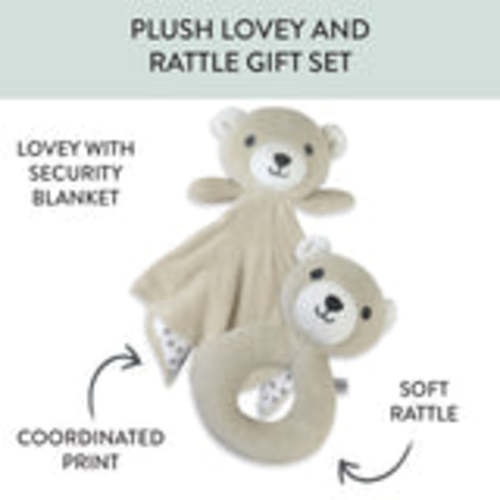 Bear Lovey and Rattle BEARY CUTE Gift Set | Honest Baby Clothing