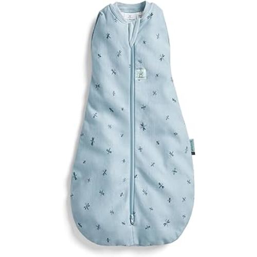 ergoPouch Cocoon Swaddle Sack 1.0 TOG - Baby Sleep Sack, Gentle Snug Fit Helps Calm Startle Reflex, Ideal for Arms In/Out Sleeping, Soft Breathable Fabric for Better Sleep (3-6 Months, Dragonflies)