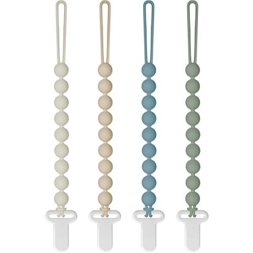 Pacifier Clips Silicone, 4-Pack Pacifier Holder Clip with Stylish Round Design, 100% Food Grade Silicone, Safe Essentials for Newborns Baby Boys and Girls